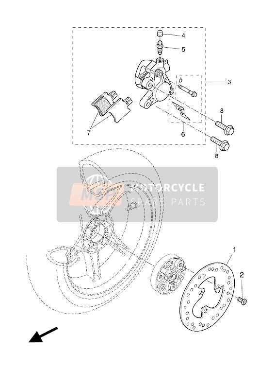 Yamaha YQ50L AEROX 2011 Bremssattel hinten für ein 2011 Yamaha YQ50L AEROX